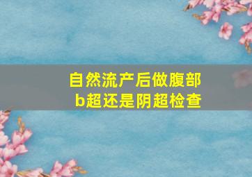 自然流产后做腹部b超还是阴超检查