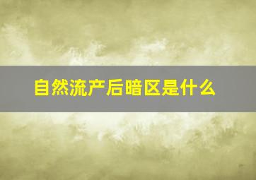 自然流产后暗区是什么