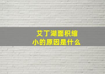 艾丁湖面积缩小的原因是什么