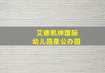 艾德凯绅国际幼儿园是公办园