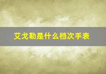 艾戈勒是什么档次手表