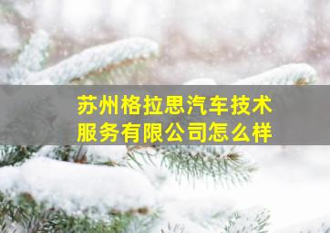 苏州格拉思汽车技术服务有限公司怎么样