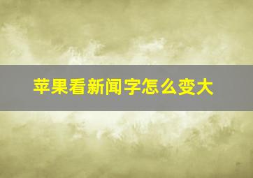 苹果看新闻字怎么变大