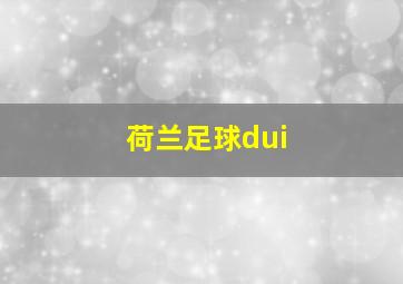 荷兰足球dui