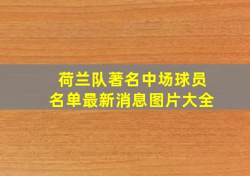 荷兰队著名中场球员名单最新消息图片大全