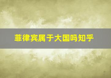 菲律宾属于大国吗知乎