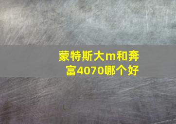 蒙特斯大m和奔富4070哪个好