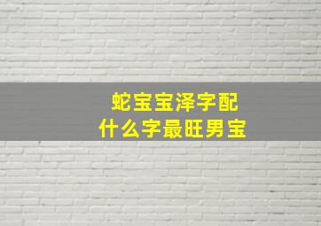 蛇宝宝泽字配什么字最旺男宝