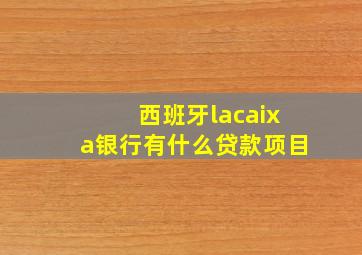 西班牙lacaixa银行有什么贷款项目