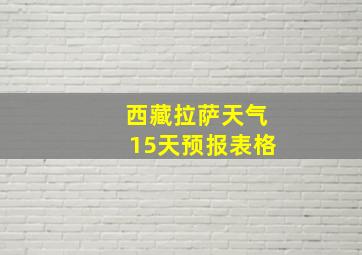 西藏拉萨天气15天预报表格