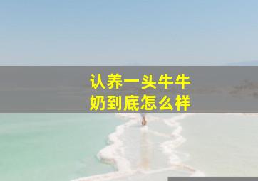 认养一头牛牛奶到底怎么样