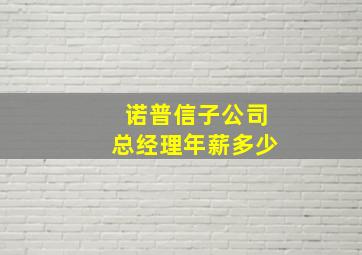 诺普信子公司总经理年薪多少