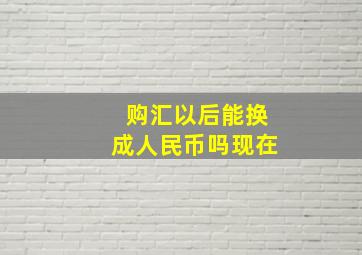 购汇以后能换成人民币吗现在