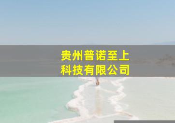 贵州普诺至上科技有限公司