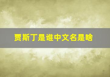 贾斯丁是谁中文名是啥