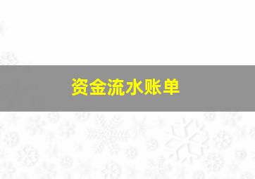 资金流水账单