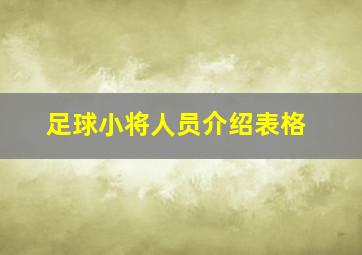 足球小将人员介绍表格