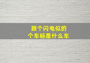 跟个闪电似的个车标是什么车