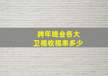 跨年晚会各大卫视收视率多少