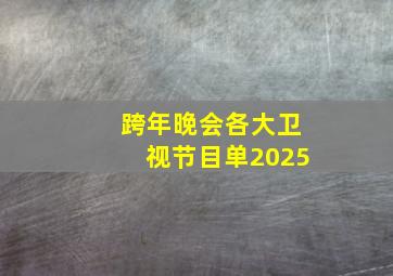 跨年晚会各大卫视节目单2025