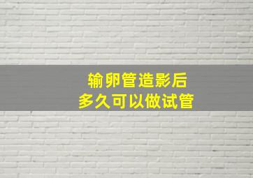 输卵管造影后多久可以做试管