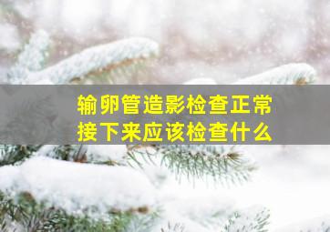 输卵管造影检查正常接下来应该检查什么