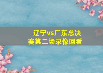 辽宁vs广东总决赛第二场录像回看