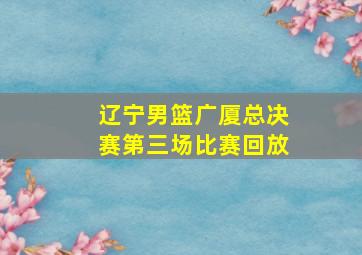 辽宁男篮广厦总决赛第三场比赛回放