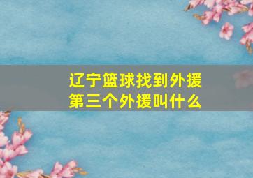 辽宁篮球找到外援第三个外援叫什么