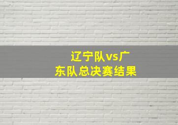 辽宁队vs广东队总决赛结果