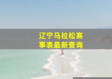 辽宁马拉松赛事表最新查询