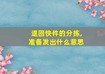 退回快件的分拣,准备发出什么意思