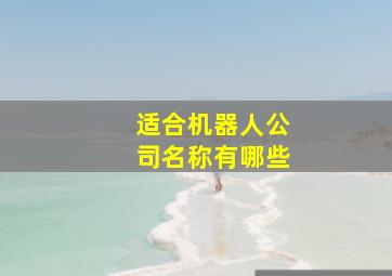 适合机器人公司名称有哪些