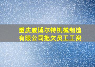 重庆威博尔特机械制造有限公司拖欠员工工资