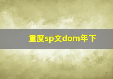 重度sp文dom年下