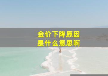 金价下降原因是什么意思啊