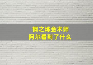 钢之炼金术师阿尔看到了什么