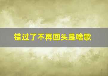 错过了不再回头是啥歌