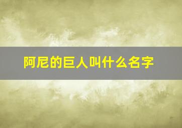 阿尼的巨人叫什么名字