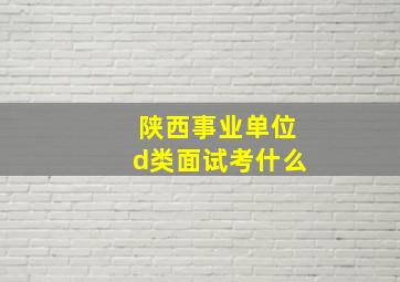 陕西事业单位d类面试考什么