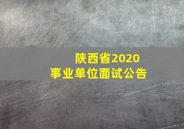 陕西省2020事业单位面试公告