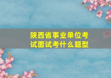 陕西省事业单位考试面试考什么题型