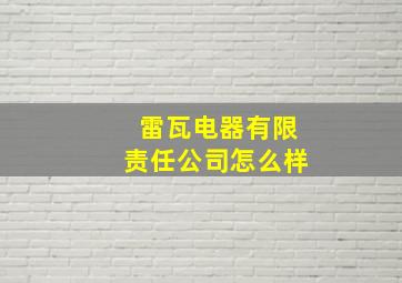 雷瓦电器有限责任公司怎么样