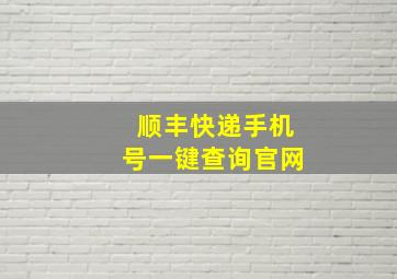 顺丰快递手机号一键查询官网