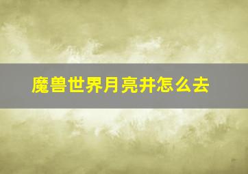 魔兽世界月亮井怎么去