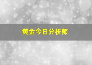 黄金今日分析师