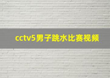 cctv5男子跳水比赛视频