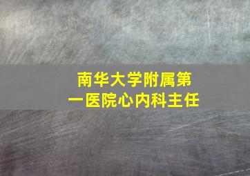 南华大学附属第一医院心内科主任