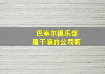 巴塞尔俱乐部是干嘛的公司啊