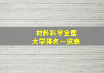 材料科学全国大学排名一览表